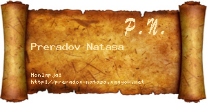 Preradov Natasa névjegykártya